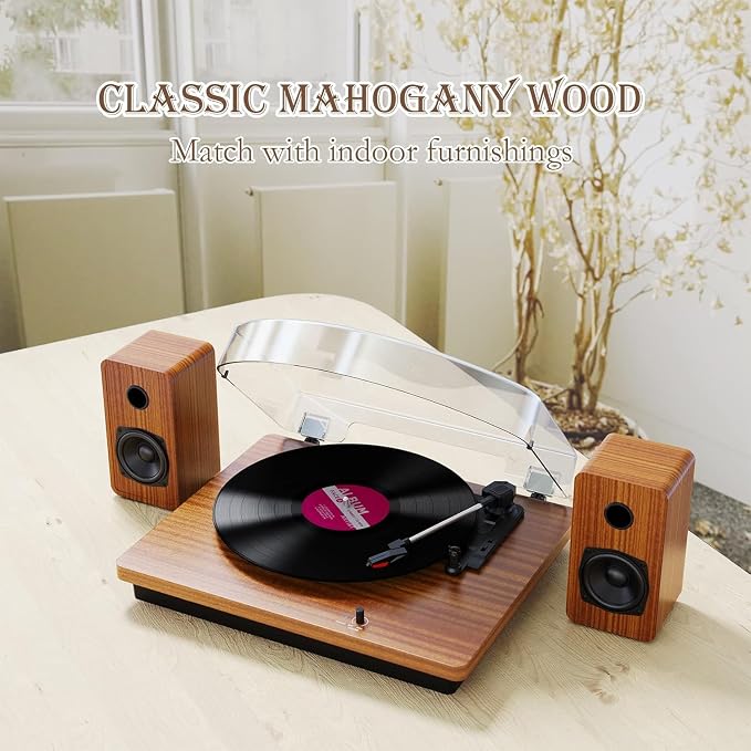 Record Player for Vinyl with 30W Speakers Upgraded,3-Speed can Play - Image 6