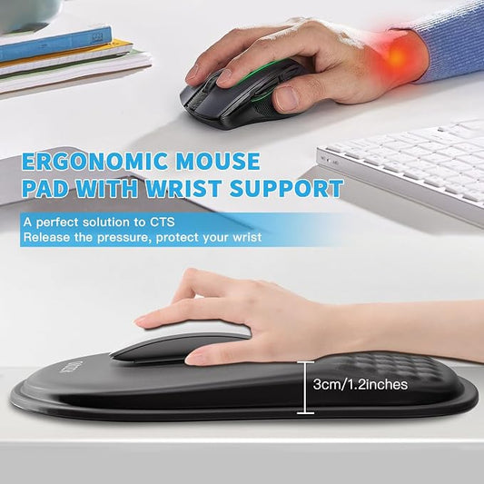 Mouse Pad with Wrist Rest, Ergonomic Mousepads with Wrist Support, Soft Lycra - Image 2