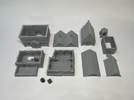 Paintable Tabletop Miniature Little Town Building Terrains Compatible - 18mm - Image 2