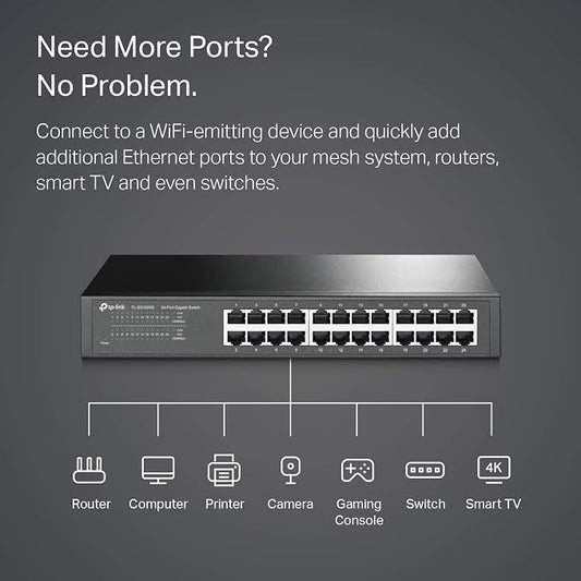 TP-Link 24 Port Gigabit Ethernet Switch Desktop/ Rackmount Plug & Play Shielded - Image 2