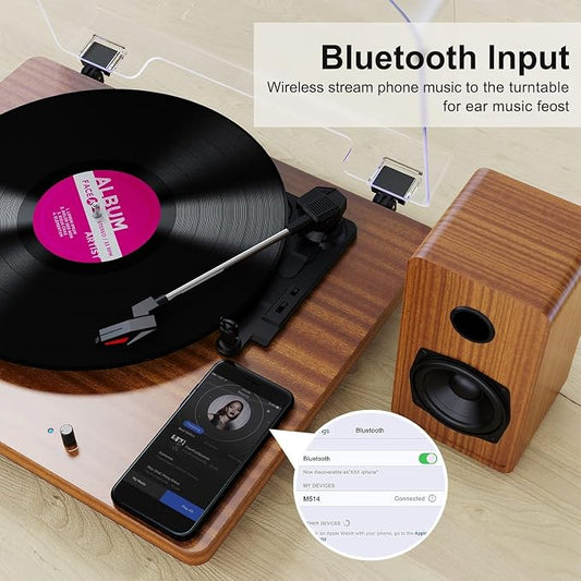 Record Player for Vinyl with 30W Speakers Upgraded,3-Speed can Play - Image 2