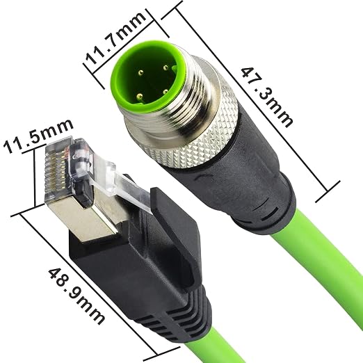 M12 to RJ45 Industrial Ethernet Cable,Automation Systems Interconnect M12 4 Pin - Image 7