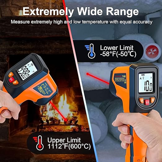 Laser Infrared Thermometer Non-Contact Digital Temperature Gun, -58℉~1112℉ IR - Image 2
