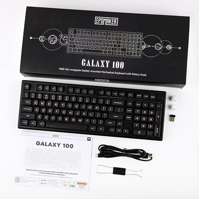 EPOMAKER Galaxy100 QMK/VIA Wireless Gaming Keyboard, Aluminum Shell, Pre-Lubed - Image 8