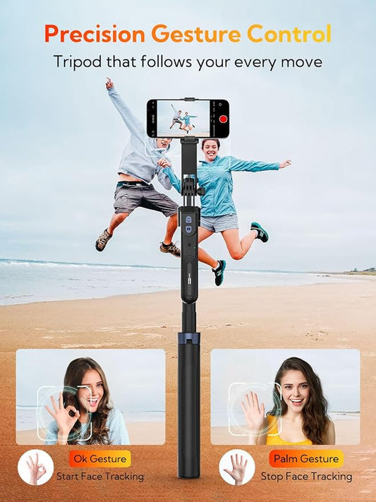 70” Auto Face Tracking Tripod, Extendable 360° Rotation Phone Tripod - Image 2