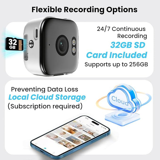 2K Window Camera with 32GB Memory Card, 5GHz & 2.4GHz WiFi Indoor Cameras - Image 2