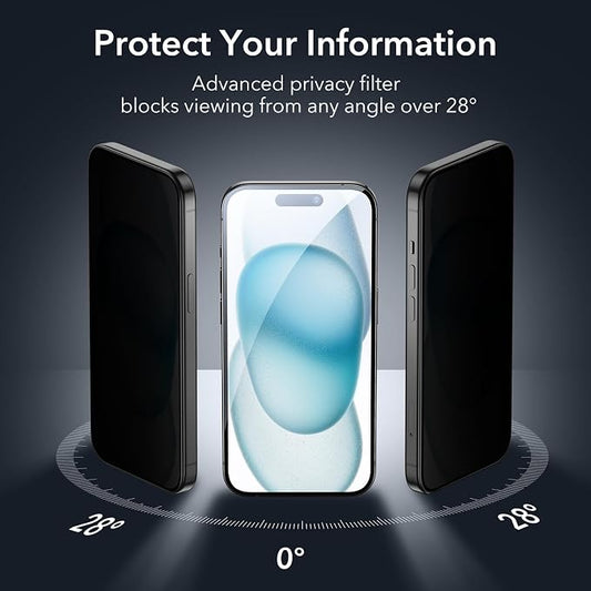 ESR 3+1 Pack for iPhone 15 Plus Privacy Screen Protector Set, Anti-spy - Image 2