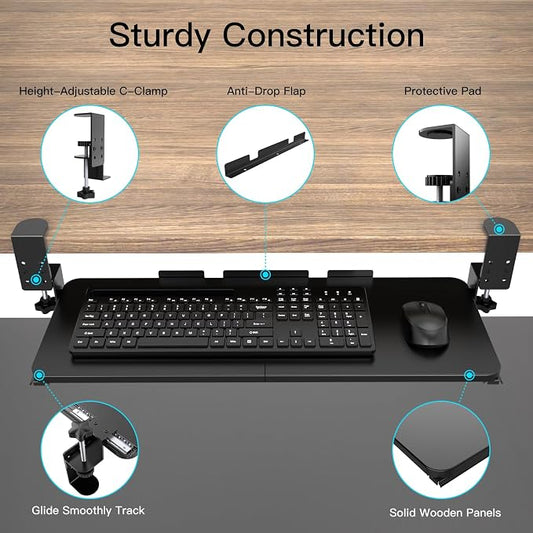 Ergonomic Keyboard Tray Under Desk Pull Out - Image 2
