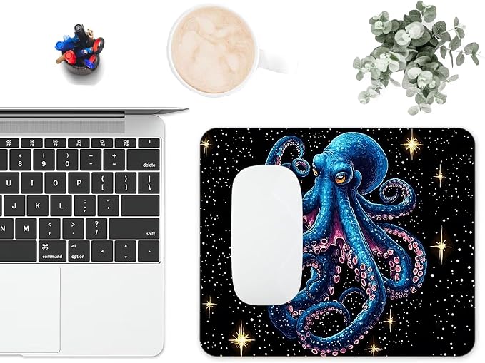 Mouse Pad, Cute Cool Blue Octopus Mouse Pads - Image 6