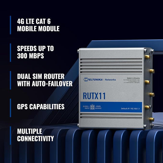 Teltonika RUTX11 Industrial Cellular WiFi Router Dual SIM Card Slot - 4G LTE - Image 2