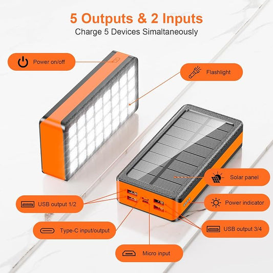 Solar Power Bank 66800mAh Portable Charger - Image 2
