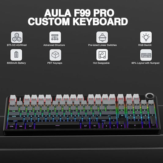 AULA F99 Pro Wireless Mechanical Keyboard - Image 2