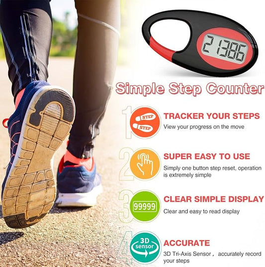 Simple 3D Step Counter, Walking Pedometer, Steps Tracker - Image 2