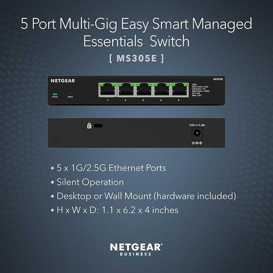 NETGEAR 5-Port 2.5G Multi-Gigabit Ethernet Easy Smart Managed Essentials - Image 2