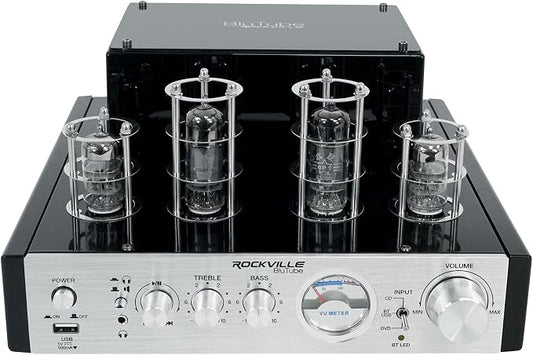 Rockville BluTube 70W Tube Amplifier Stereo Receiver, Compact Design, Warm Sound - Image 2