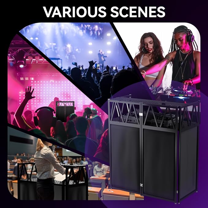 Portable DJ Booth T able, Foldable DJ Table Stand Portable - Image 7