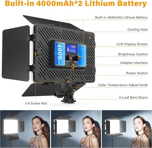 2 Pack Led Video Light Panel Light - Image 2