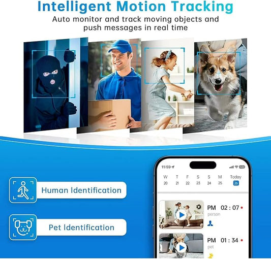 5G&2.4G WiFi Indoor Camera for Home Security, Pan/Tilt Baby/Pet Camera - Image 2