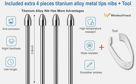 No Worn Out Titanium Alloy Metal Remarkable 2 Pen Tips Replacement Compatible - Image 2