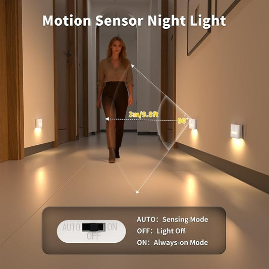 WOBSION Rechargeable Wireless Motion Sensor Stair Lights, Stick-On Wall Light - Image 2