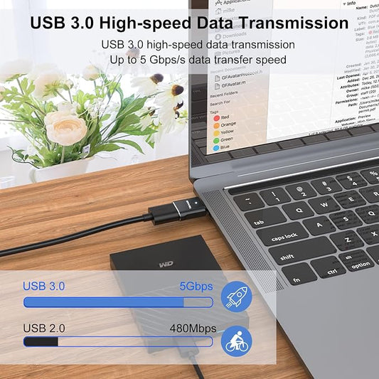 ENVEL USB to USB C Adapter, USB3 5Gbps High Speed Data Transfer, OTG Converter - Image 2