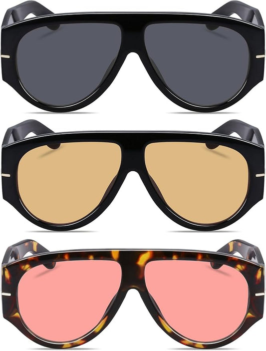 Oversized Retro Aviator Sunglasses - Image 2