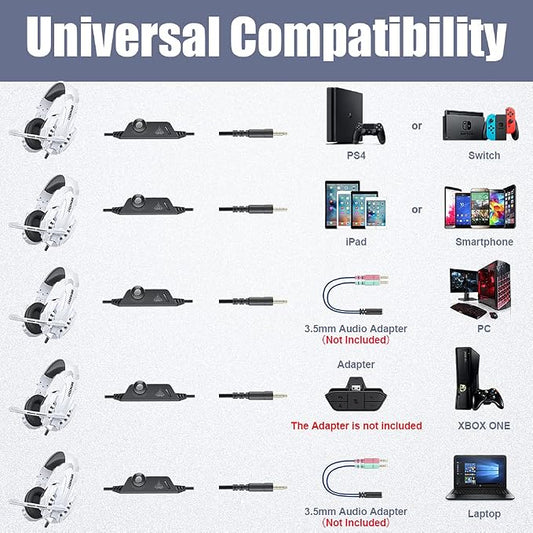 BENGOO Pro Gaming Headset for PS4 PS5 PC Xbox One Controller, Noise Cancelling - Image 2