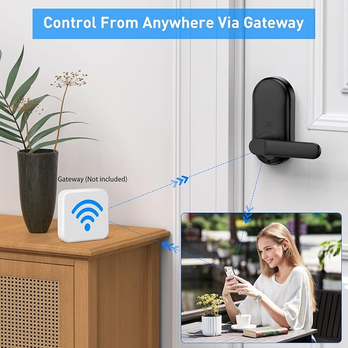 Smart keypad Door Lock with Handle,Fingerprint Keyless Entry Digital Lock with - Image 7