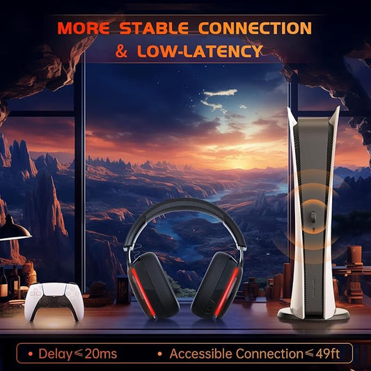 2.4GHz Wireless Gaming Headset for PS5, PS4 Fortnite & Call of Duty/FPS Gamers - Image 2