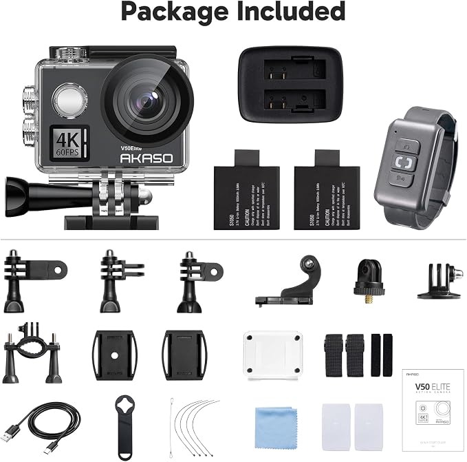 AKASO V50 Elite 4K60fps Touch Screen WiFi Action Camera Voice Control EIS 131 - Image 9