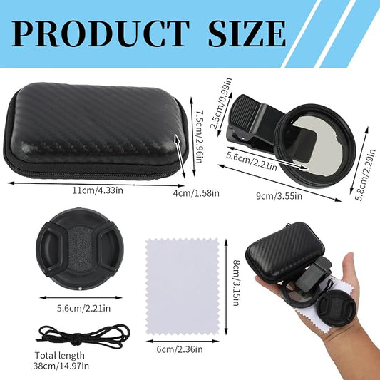 52mm CPL Filter for Phone Camera Clip Kit, Universal Phone Polarizing Filter - Image 2