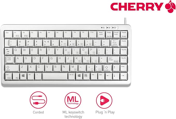 CHERRY ML 4100 Ultraslim Keyboard- Light Gray - Image 7