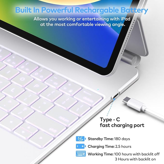 Keyboard Case for iPad Air 11-inch & iPad Pro 11 inch – Magic-Style Magnetic - Image 9