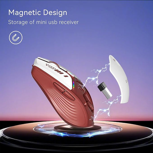 Uciefy V19 Wireless Mouse, 2.4GHz Rechargeable Mouse LED - Image 2
