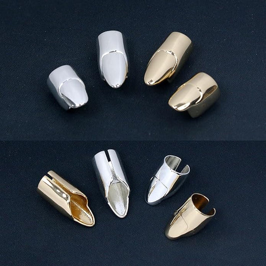 LIANXUE Metal Nail Cover Ring Hip Hop Cosplay Unisex Punk Gold Silver Color - Image 2