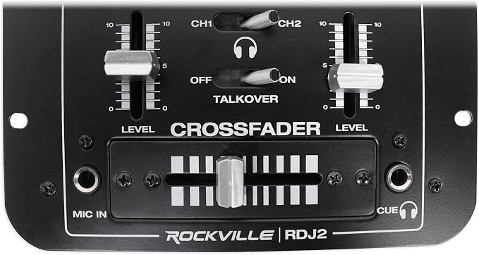 Rockville RDJ2 2-Channel DJ Mixer USB Playback, Cue Monitor, 4 Line Inputs - Image 6