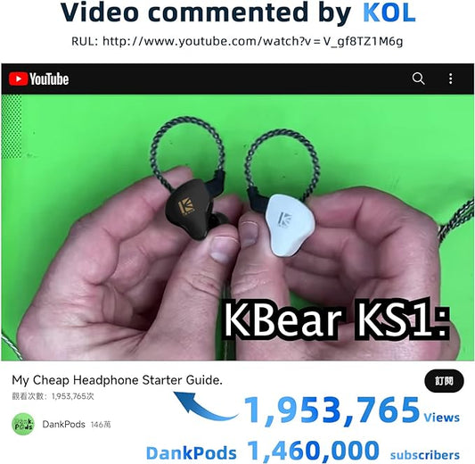 YINYOO KBEAR KS1 Earphones in Ear Monitor Headphones Super Bass Wired Earbuds - Image 2
