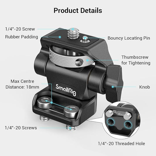 SmallRig Monitor Mount Swivel 360° and Tilt 180° Adjustable Bracket - Image 2
