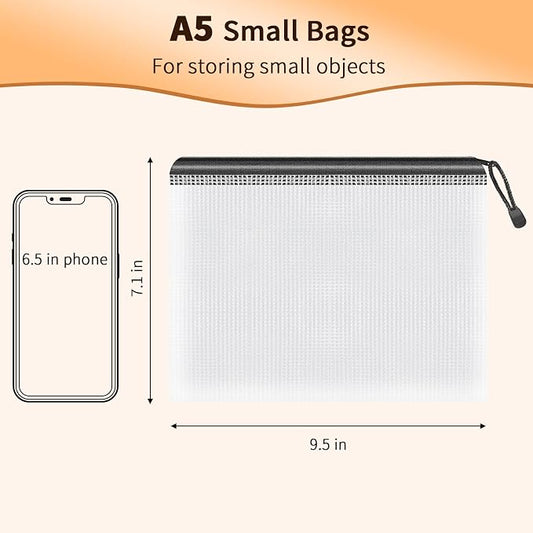 Umriox Zipper Mesh Document Pouch, 9.5x7.1 in, Waterproof Zipper Pouches - Image 2