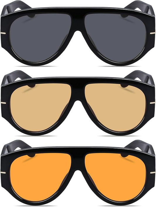 Oversized Retro Aviator Sunglasses - Image 2