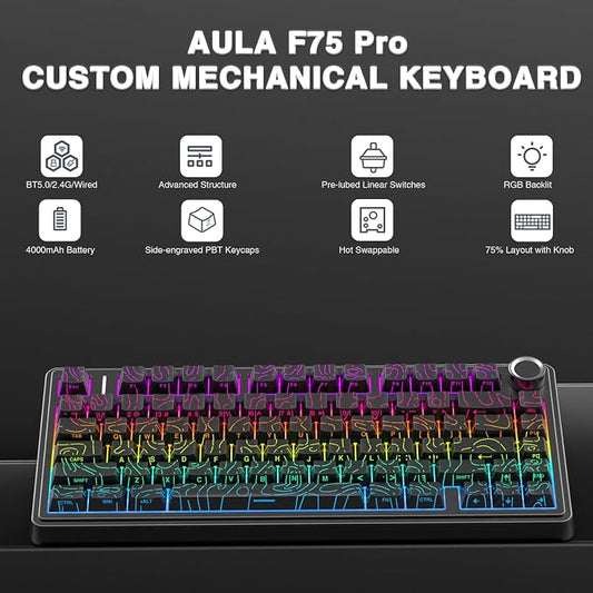 AULA F75 Pro Wireless Mechanical Keyboard - Image 2