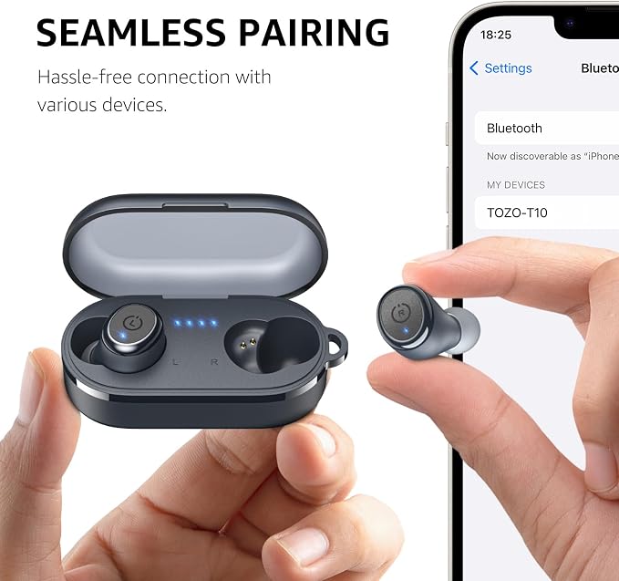 TOZO T10 Wireless Earbuds Bluetooth 5.3 Headphones, App Customize EQ, Ergonomic - Image 8