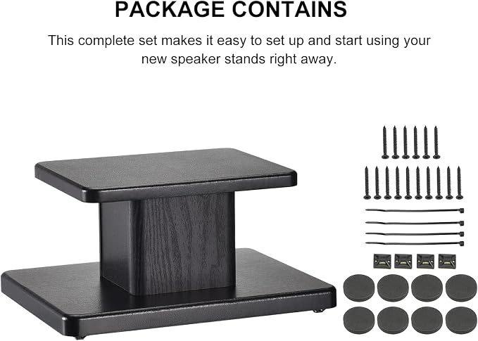 MECCANIXITY Wood Speaker Stands, 2 Pack 15.7 Inch Universal Speaker Stand - Image 7