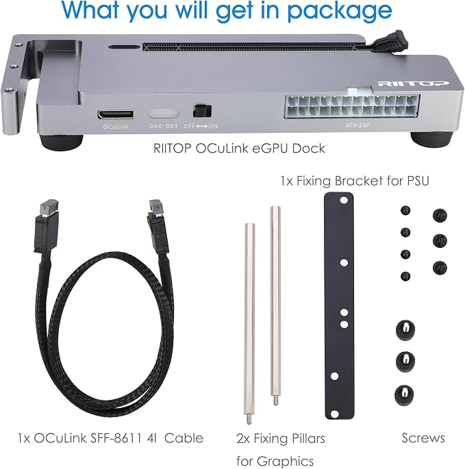 RIITOP OCuLink eGPU Dock 64Gpbs Oculink SFF-8612 External GPU Enclosure - Image 6