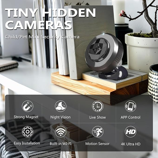 4K Indoor Security Hidden Camera: Mini Spy Camera - Image 2
