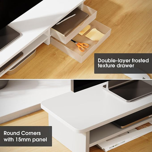 Fenge Monitor Stand, Dual Monitor Riser, 42.5inch Large Desk Computer Monitor - Image 2
