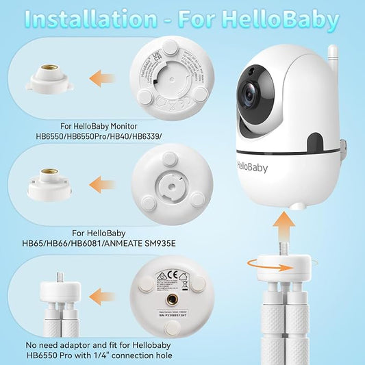 Tripod Baby Monitor Mount for HelloBaby HB6550/ HB6560/ HB65/ HB6351/ HB40/ - Image 2