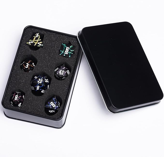 Dice Set D&D, Dungeons and Dragons Metal Dice Set - Image 6