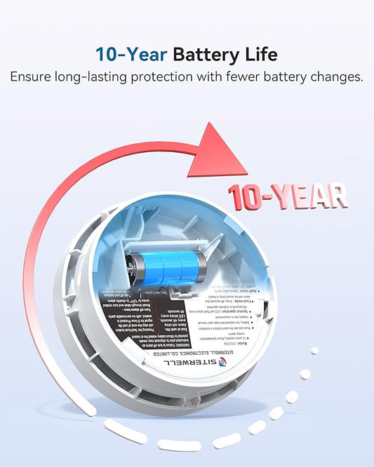 SITERWELL Smoke Detector, Smoke Detector 10 Year Battery - Image 2