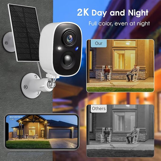 GMK Solar Security Camera Wireless Outdoor, - Image 2